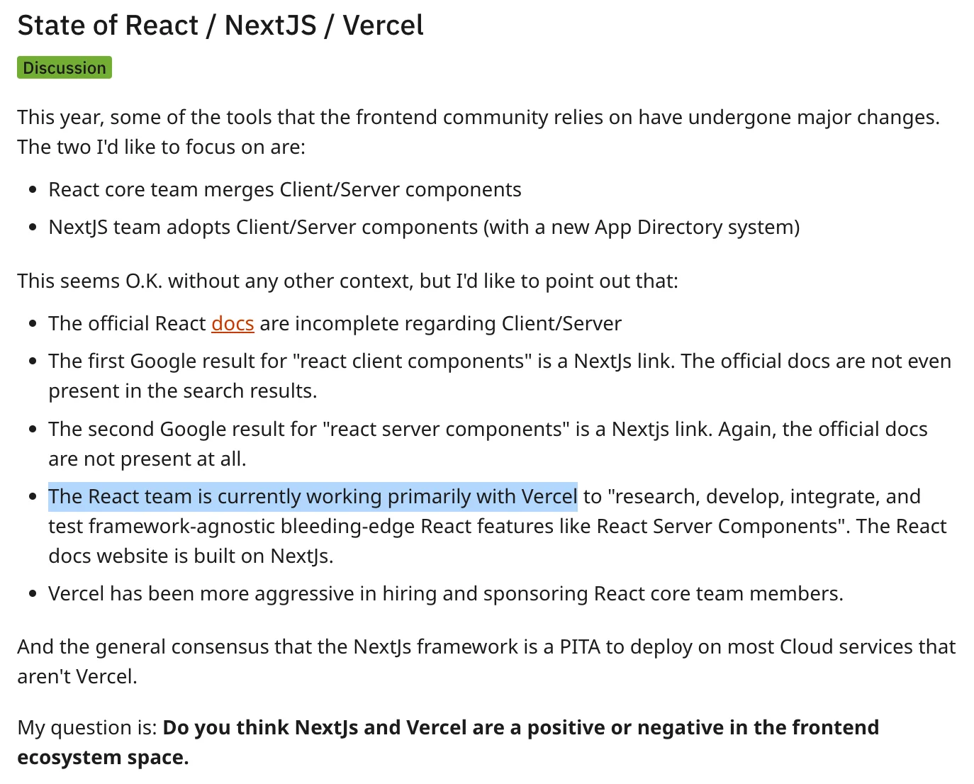 Vercel is corrupting React