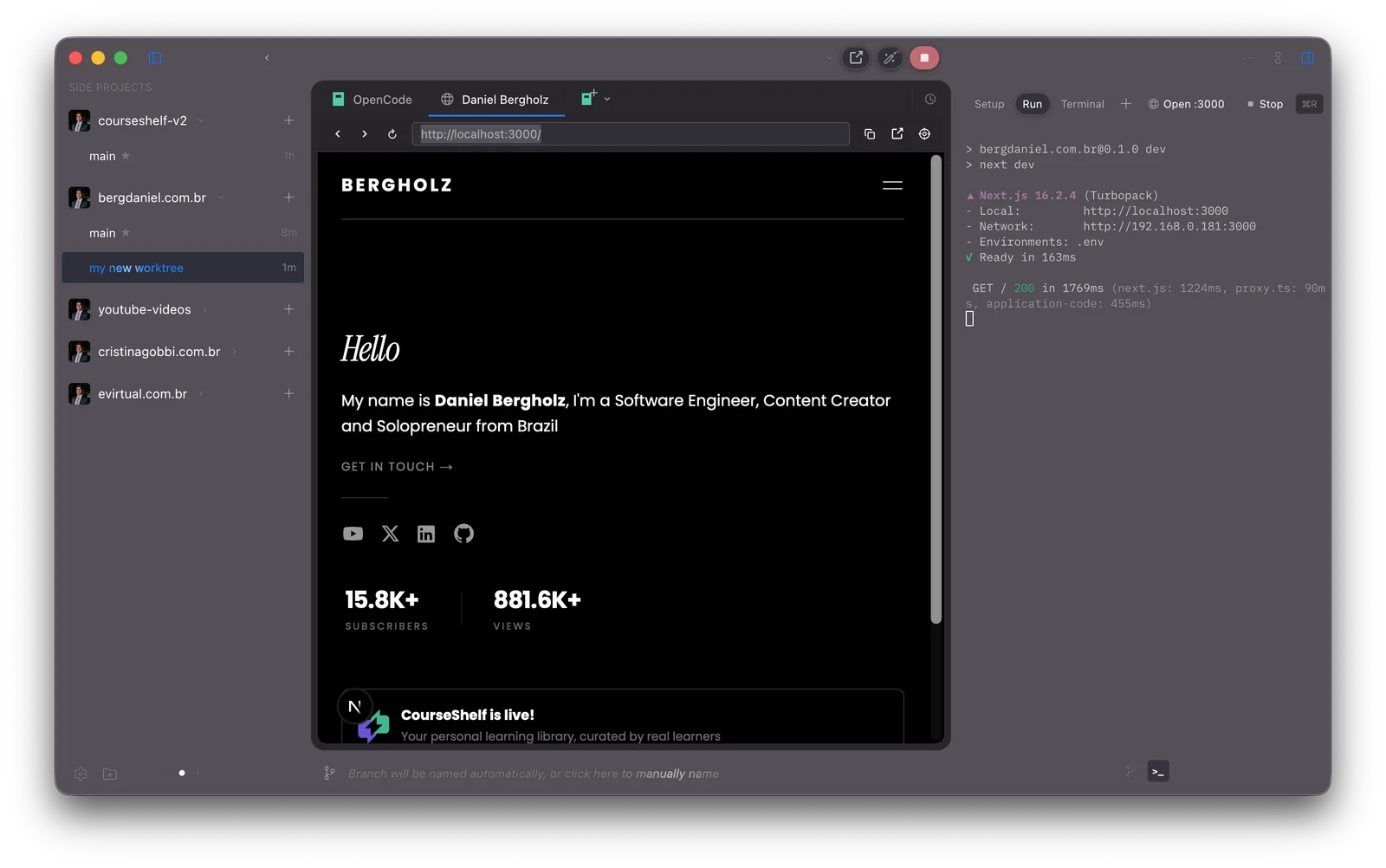 Built-in browser